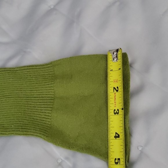 Le Château Bell Sleeve tie neck sash Knit Ribbed Top- Grass Green- XXS - Picture 13 of 16